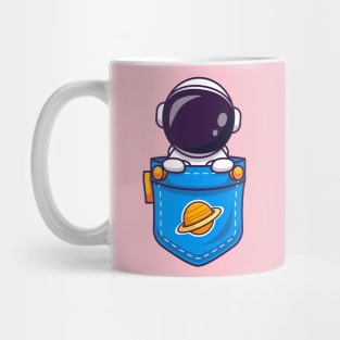 Cute Astronaut In Pocket Cartoon Mug